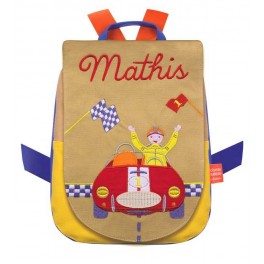 SAC A DOS BOLIDE brodé, personnalisé au prénom - L'Oiseau Bateau - Bleu Griotte SAC A DOS BOLIDE brodé, personnalisé au prénom - L'Oiseau Bateau - Bleu Griotte