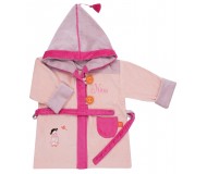 Peignoir Tonkinoise rose personnalisé, brodé au prénom 2/4 ans - L'OISEAU BATEAU - Bleu Griotte