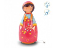 Lampe musicale Fille aux fleurs L'Oiseau Bateau - Bleu Griotte