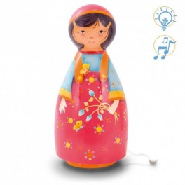 Lampe musicale Fille aux fleurs L'Oiseau Bateau - Bleu Griotte