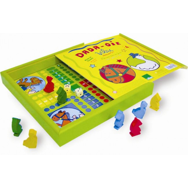 Jeu Dada oie en coffret bois-VILAC-Bleu Griotte