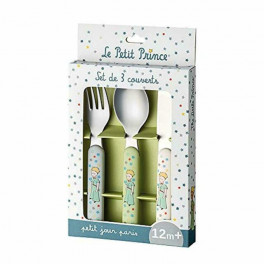 Set de 3 couverts enfants Petit Prince - Vaisselle Petit Jour - Bleu Griotte