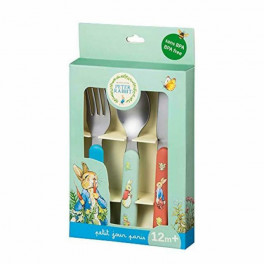 Set de 3 couverts enfants Peter Rabbit - Vaisselle Petit Jour - Bleu Griotte