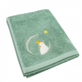 Serviette de bain vert d'eau Pingouin personnalisable (50 x 100 cm) L'Oiseau Bateau - Bleu Griotte