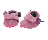 Chaussons rose Les jolis pas beaux en tissu - Moulin Roty - Bleu Griotte