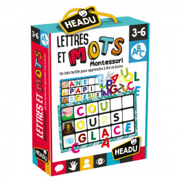 Loto tactile lettres et mots Montessori Headu - Bleu Griotte
