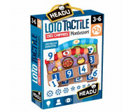 Loto tactile des chiffres Montessori Headu - Bleu Griotte