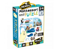 Montessori first puzzle le pôle Headu - Bleu Griotte