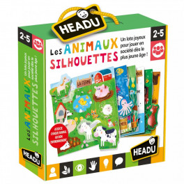 Les animaux silhouettes Montessori Headu - Bleu Griotte