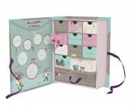 Coffret naissance Les jolis pas beaux en carton - Moulin Roty - Bleu Griotte