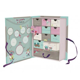 Coffret naissance Les jolis pas beaux en carton - Moulin Roty - Bleu Griotte