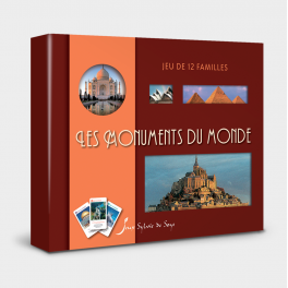 Jeu de 12 familles Les monuments du monde - Sylvie de Soye - Bleu Griotte