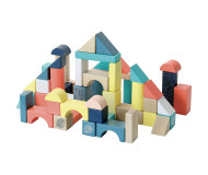 Baril 54 cubes en bois Vilac - Bleu Griotte