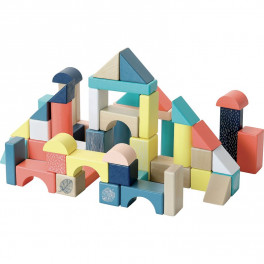 Baril 54 cubes en bois Vilac - Bleu Griotte