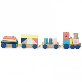 Train de cubes Vilac - Bleu Griotte