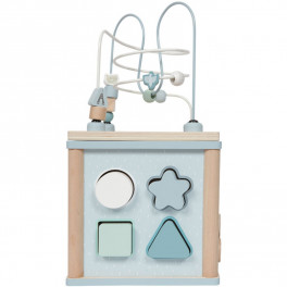 CUBE D'ACTIVITE BLEU  en bois - LITTLE DUTCH - Bleu Griotte