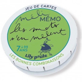 Jeu de mémoire Méli Mémo Les mots s'en mêlent Lily poule - Bleu Griotte