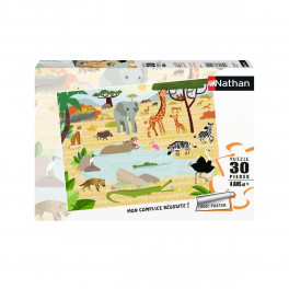 Puzzle Les animaux de la savane 30 pièces Nathan - Bleu Griotte