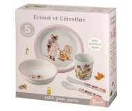 Coffret repas 5 pièces rose Ernest et Célestine Petit Jour Paris - Bleu Griotte