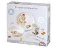 Coffret repas 5 pièces Ernest et Célestine Petit Jour Paris - Bleu Griotte