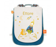 SAC A DOS Garçon et l'écureuil brodé, personnalisé au prénom - L'Oiseau Bateau - Bleu Griotte