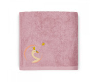 Serviette de bain Cygne Vieux Rose personnalisable (50 x 100 cm) L'Oiseau Bateau - Bleu Griotte