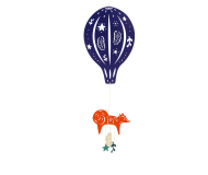 Mobile montgolfière Renard Bleu Nuit L'Oiseau Bateau - Bleu Griotte