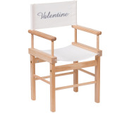 Fauteuil metteur en scène personnalisé en bois blanc - MOULIN ROTY- Bleu Griotte