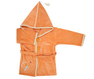 Peignoir Oie pêche personnalisé, brodé au prénom 2/4 ans - L'OISEAU BATEAU - Bleu Griotte