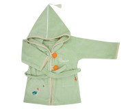 Peignoir Tortue Menthalo personnalisé, brodé au prénom 2/4 ans - L'OISEAU BATEAU - Bleu Griotte