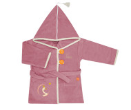 Peignoir Cygne vieux rose personnalisé, brodé au prénom 4/6 ans - L'OISEAU BATEAU - Bleu Griotte