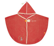 Cape de bain Faon Fraise personnalisée, brodée au prénom - L'OISEAU BATEAU - Bleu Griotte