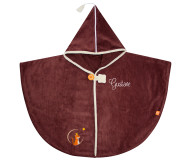 Cape de bain Tigre Chocolat personnalisée, brodée au prénom - L'OISEAU BATEAU - Bleu Griotte