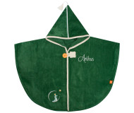 Cape de bain Diplo vert forêt personnalisée, brodée au prénom - L'OISEAU BATEAU - Bleu Griotte