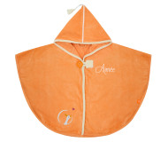 Cape de bain Oie Sauvage pêche personnalisée, brodée au prénom - L'OISEAU BATEAU - Bleu Griotte