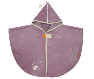 Cape de bain Licorne parme personnalisée, brodée au prénom - L'OISEAU BATEAU - Bleu Griotte