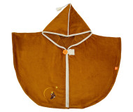 Cape de bain Ourson noisette personnalisée, brodée au prénom - L'OISEAU BATEAU - Bleu Griotte