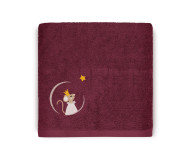 Serviette de bain Souris framboise personnalisable (70 x 140 cm) L'Oiseau Bateau - Bleu Griotte