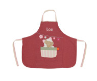 Tablier Chat copain d'abord personnalis&eacute; au pr&eacute;nom L'Oiseau Bateau - Bleu Griotte